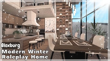 BLOXBURG: Modern Winter Roleplay Home Speedbuild (interior + full tour) Roblox House Build