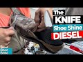  suede shoe shine job   triggers asmr shoe shine street on diesel shoes shoeshine asmr