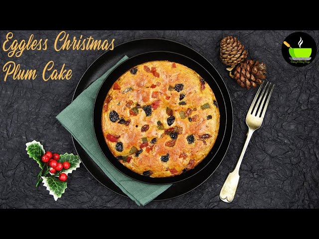 Eggless Christmas Plum Cake Recipe | Christmas Cake | Plum Cake Recipe | Eggless Cake For Christmas | She Cooks