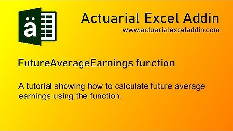 Actuarial Excel Addin - FutureAverageEarnings function