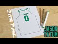 How to draw Tatum NBA jersey Boston Celtics