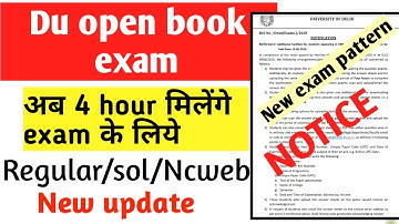 Du open book exam 2020 || Sol open book exam || Du open book exam new notification || open book exam