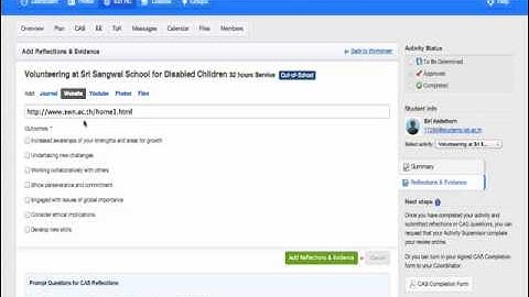 Recording Reflections and Evidence on ManageBac