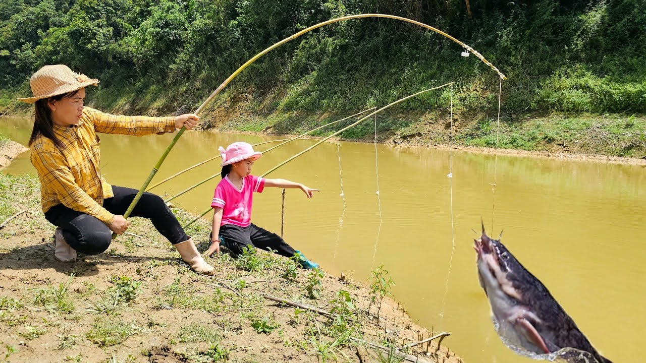 Fishing Skills Single Mom and Daughter use to Catch Giant Catfish