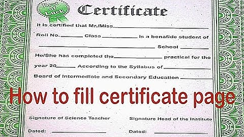 How To Fill Certificate Page  Of Practical Book || Certificate Page Kaise Fill Karen