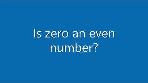 Is zero an even number?