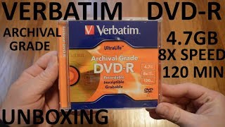 Unboxing Verbatim UltraLife Archival Grade DVD-R Recordable