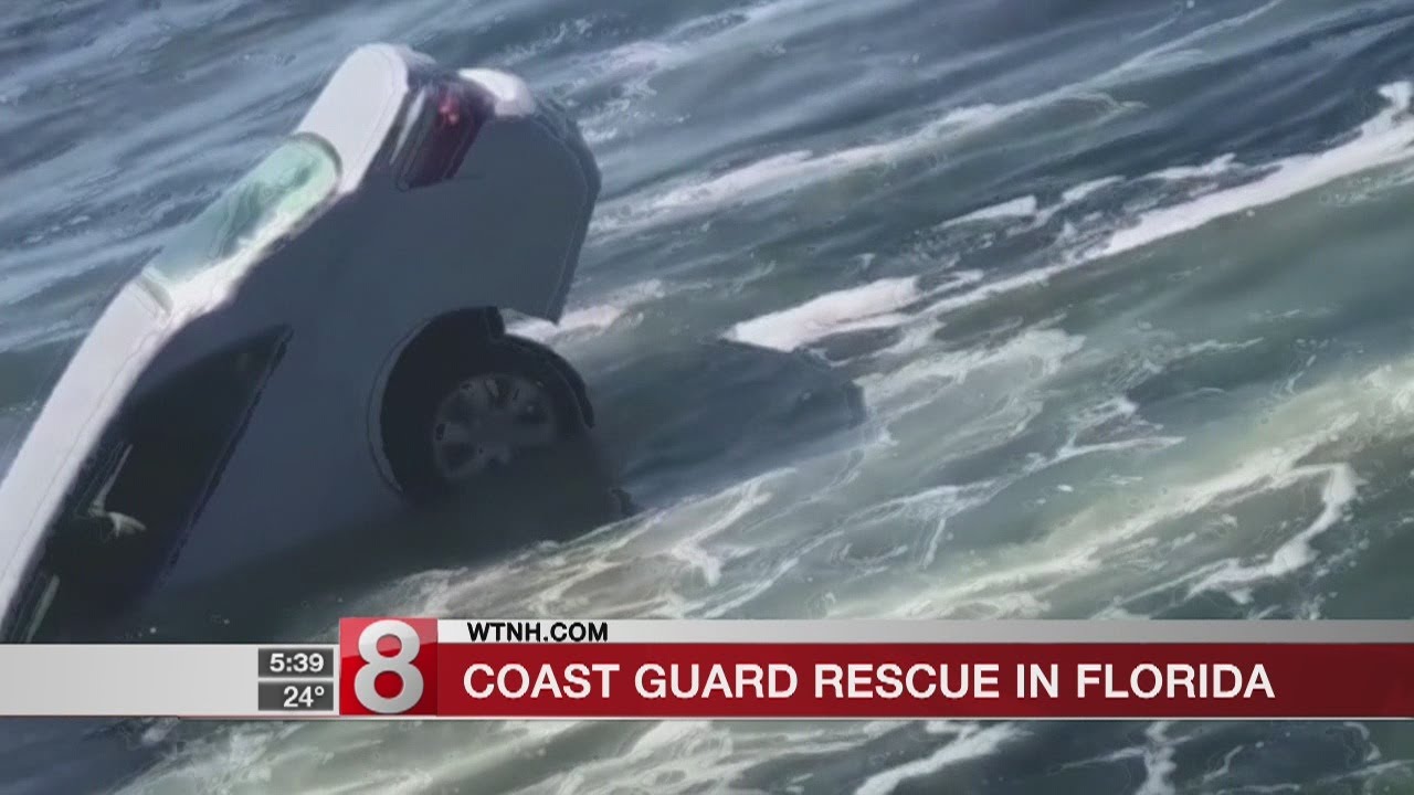 Coast Guard rescues 89-year-old man after he drove car into water - YouTube