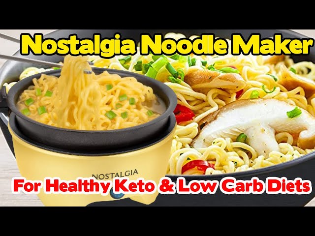 Nostalgia MyMini Personal Electric Skillet & Rapid Noodle Maker, Perfect  For Healthy Keto & Low-Carb Diets, Yellow