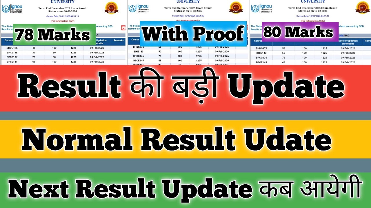 IGNOU Results Update 2025 IGNOU Result Update December 2025 IGNOU Result Update 2026
