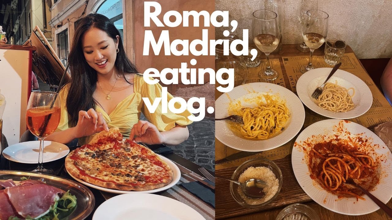 Eating vlog. Vacay in Roma, Work flight to Madrid | 로마에서 휴가, 마드리드로 비행, 먹기만하는 브이로그..