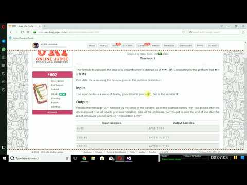 Solved! Uri Online Judge 1002 - Area of a Circle