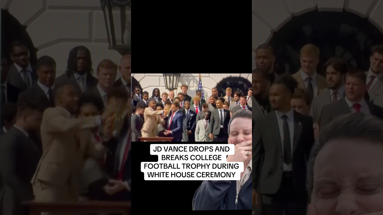 JD Vance BREAKS College Football Trophy During Ceremony