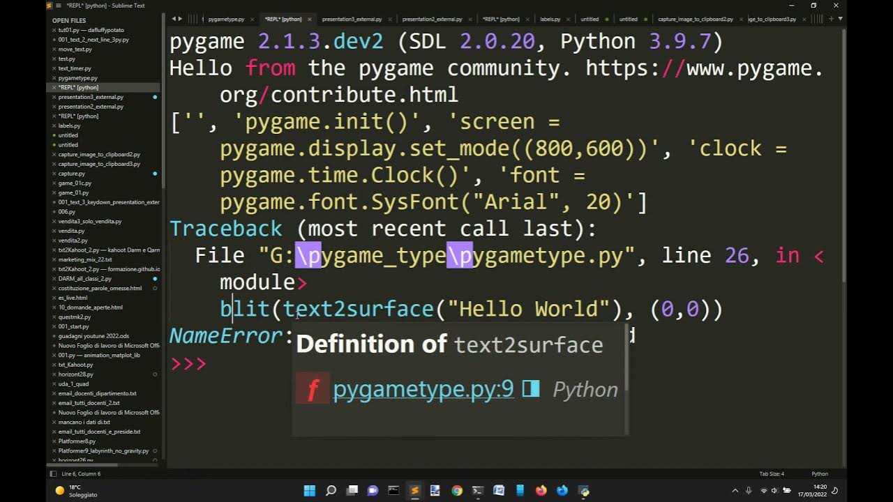 How to put text in cycle on the screen with Python and Pygame - YouTube