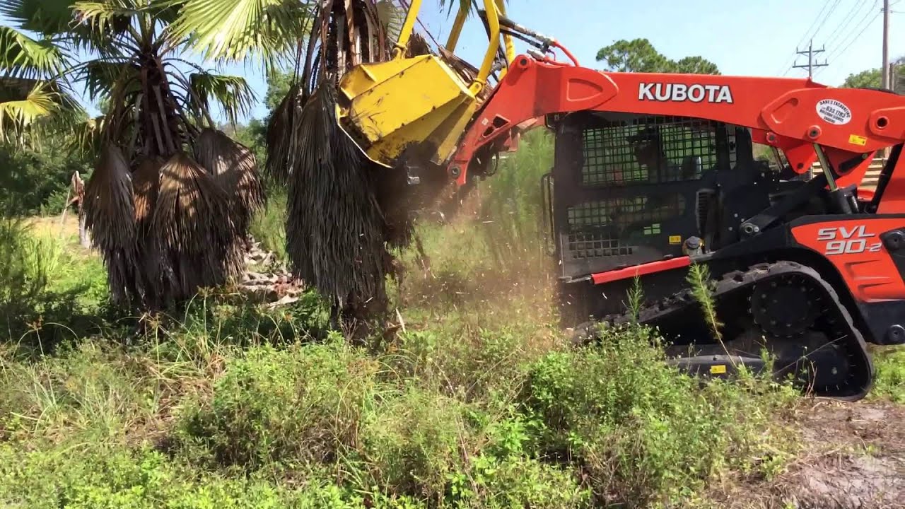 Dave's Excavating mulching palms with the Gyro Trac 500 YouTube