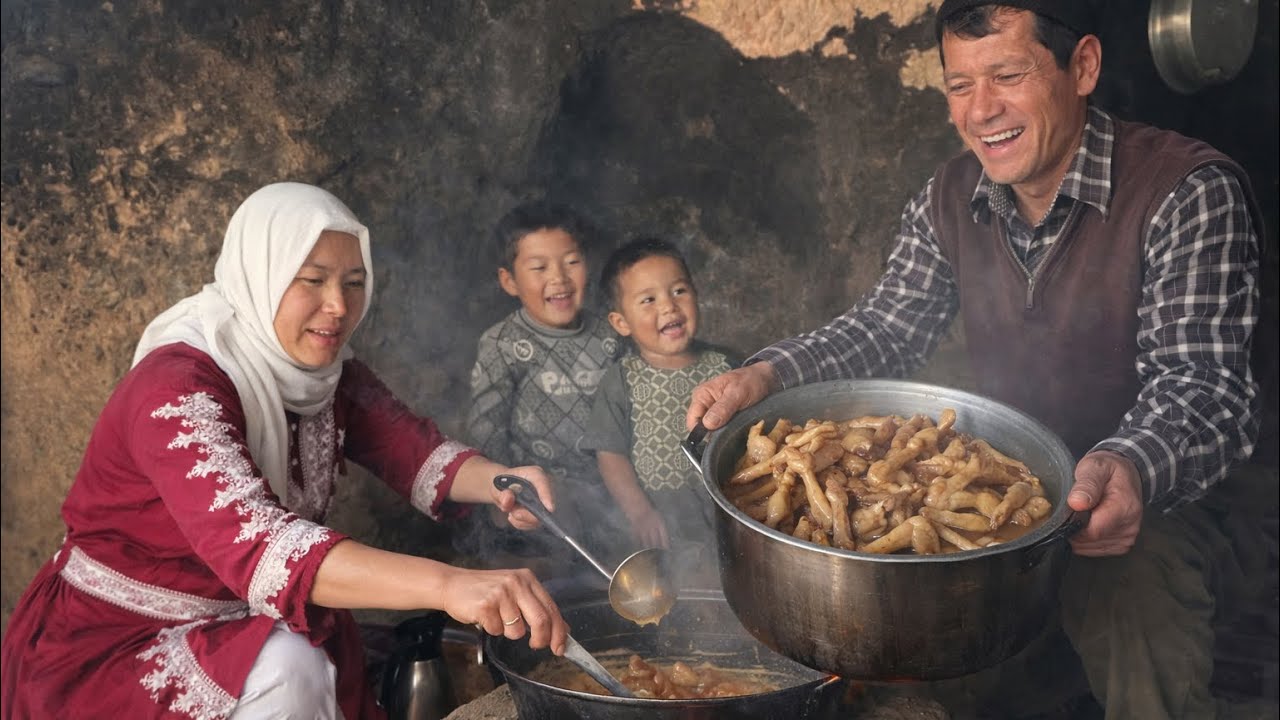 Village life in Afghanistan/ living in a cave/ cooking delicious food #afghan_village_life #food 