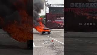 Chery Super Hybrid Battery Safety Challenge #Chery #EV #Battery #Safety #Automobile #Innovation