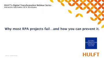 Why most RPA projects fail. And how you can prevent it.