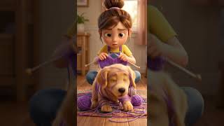 The Great Yarn Tangle! 🧶🐶 | Maya & Cookie #shorts #mayaandcookie #goldenretriever