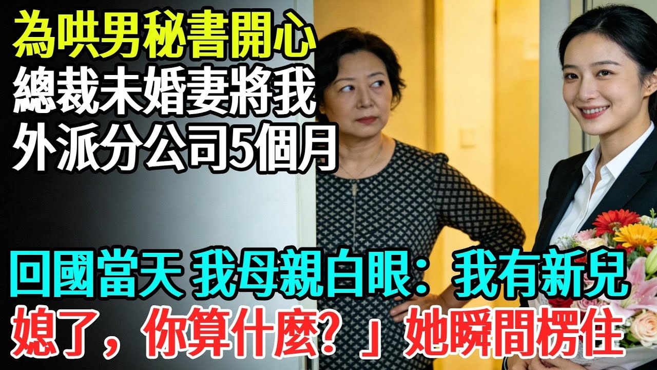 為哄男祕書開心，總裁未婚妻將我外派分公司5個月，回國當天她滿臉笑意上門，我母親白眼：「我已經有新兒媳了，你算什麼東西？」她瞬間楞住#情感#故事#完結文