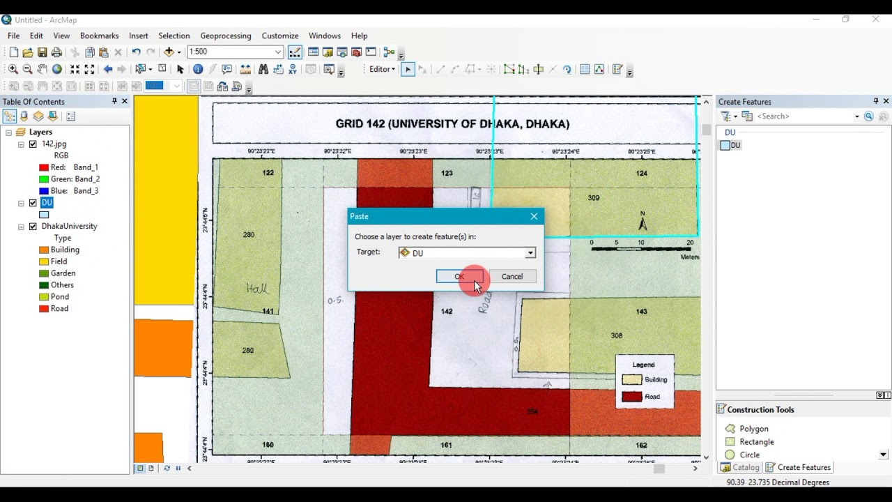 Digitizing and Editing Grid image for Landuse - YouTube