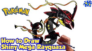 COMO DESENHAR O POKÉMON MEGA RAYQUAZA  HOW TO DRAW MEGA RAYQUAZA POKEMON 