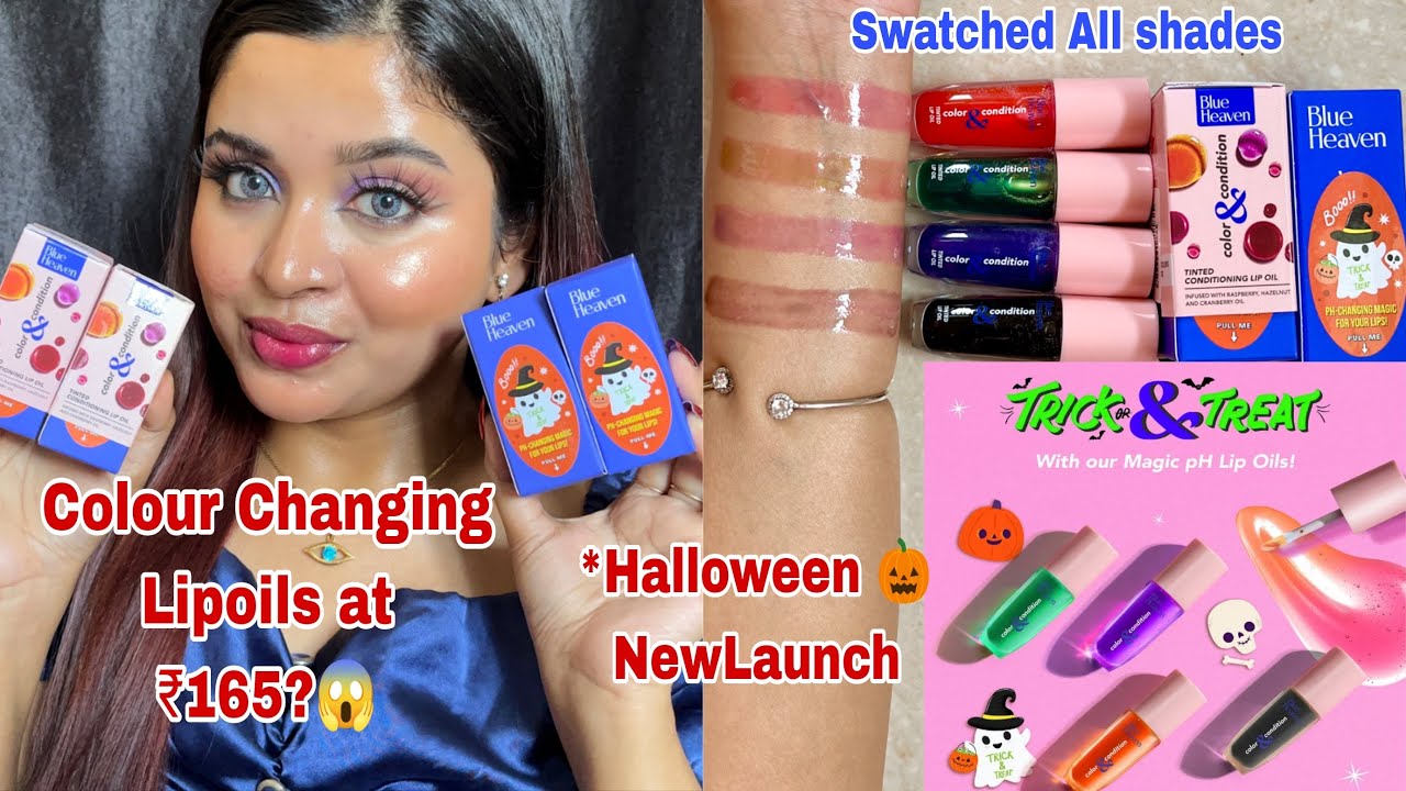 *New Blue Heaven Magic pH Lip Oils Swatches & Honest Review Blue Heaven Colour changing lip