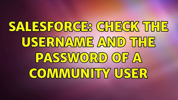 Salesforce: Check the username and the password of a community user