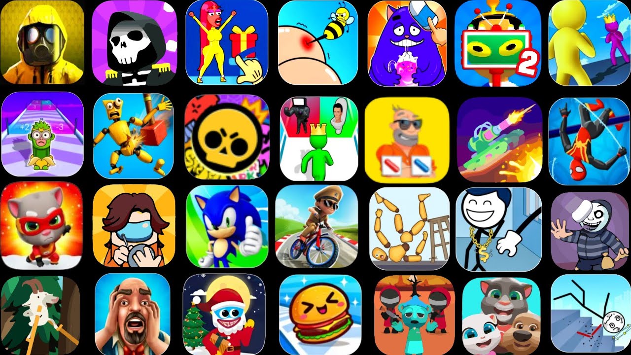 Hide in the backrooms,Hunter assassin,Find the alien 2,Freaky stan,Giant rush,,Grimace monster.