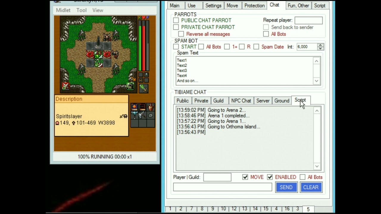 TibiaME - Arena Orthoma script