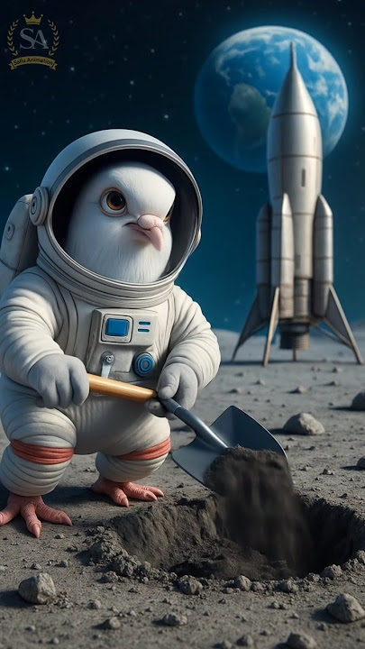 'Rocket to the Moon: Pigeon's Dream Turns into Tears 🍎🚀😢'#trending #viral #shorts