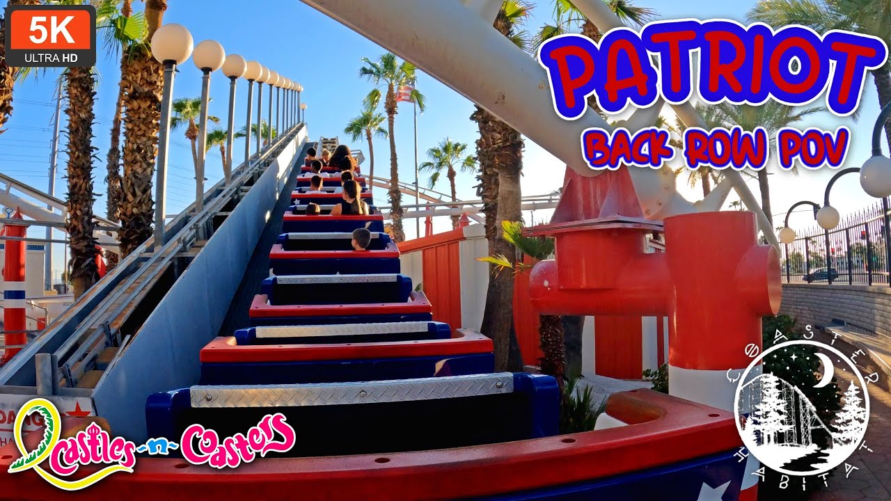 Patriot Back Row On Ride POV 5K 60FPS Rare Hopkins MFG Family Coaster