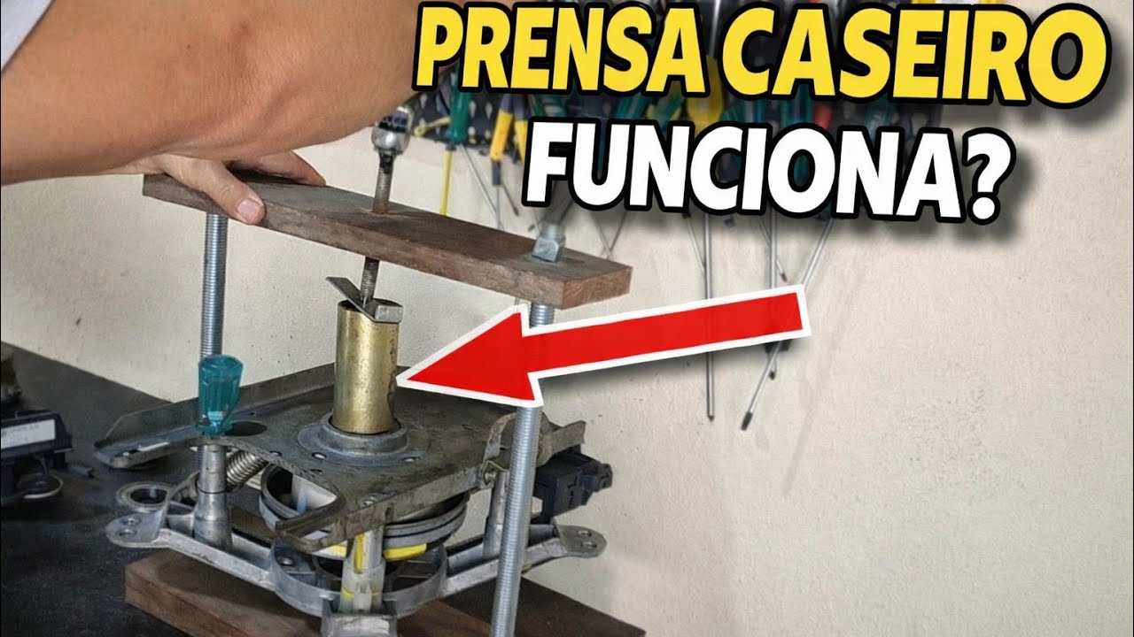 Troquei o mecanismo da Consul – prensa câmbio caseiro e saca mecanismo com macaco