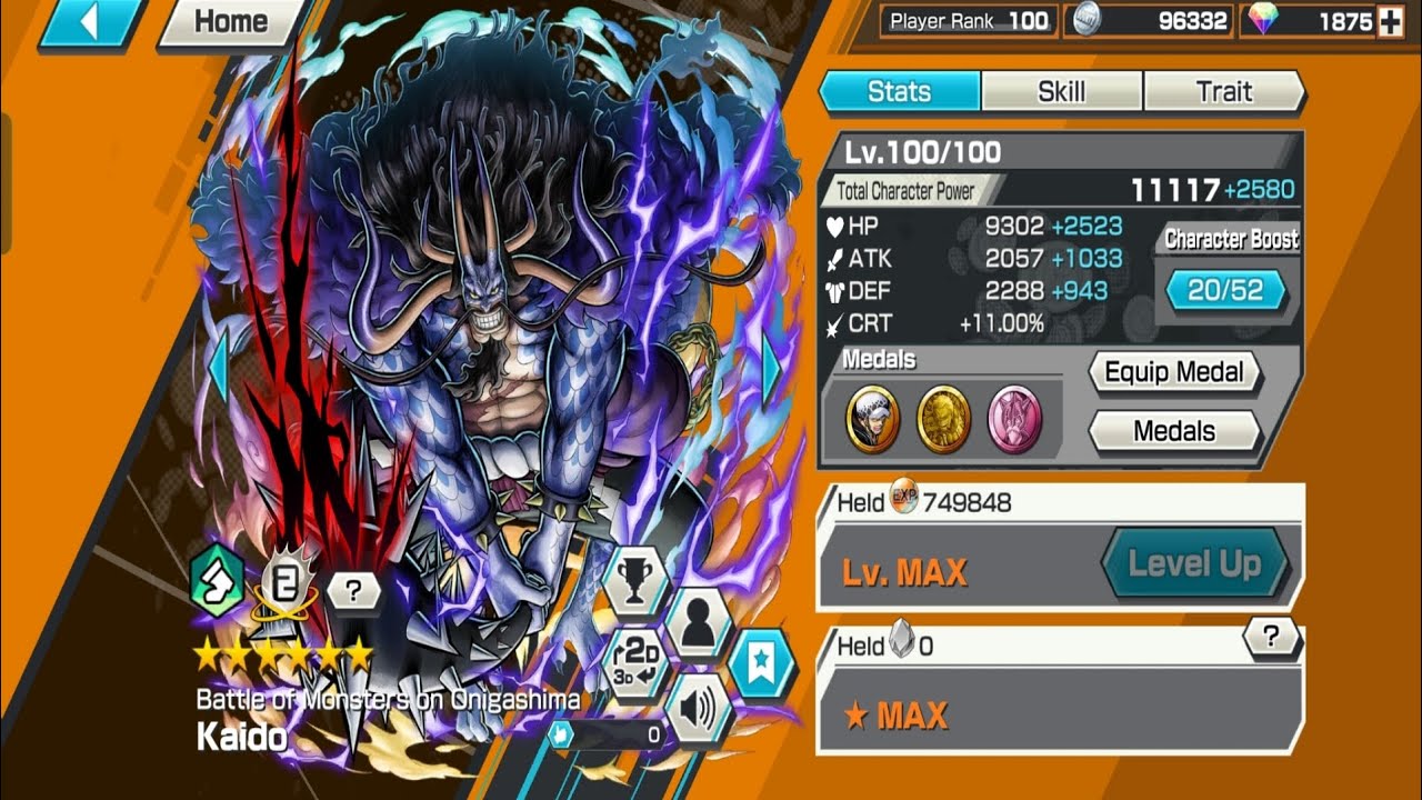 LEVEL 100 EXTREME BATTLE OF MONSTERS ON ONIGASHIMA KAIDO ONE PIECE