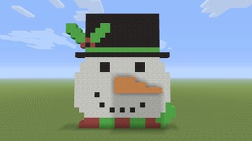 Minecraft Pixel Art - Snowman Head