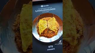 #BTS eating on the SPOTIFY 1B streams plaque/ bowl of #DYNAMITE 🤩🤣🥵 Tiktok Update