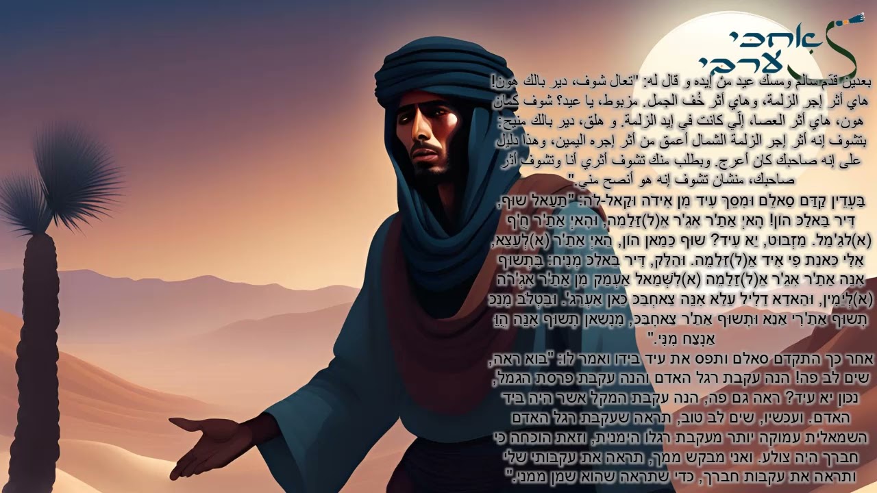 בדואי במדבר - סיפור בערבית מדוברת. ערבית מדוברת. אחכי ערבי. ללמוד ערבית. רועי סראג' גולן. ערבית.