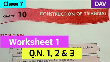 DAV class 7 maths chapter 10 worksheet 1 Q.N. 1, 2 and 3