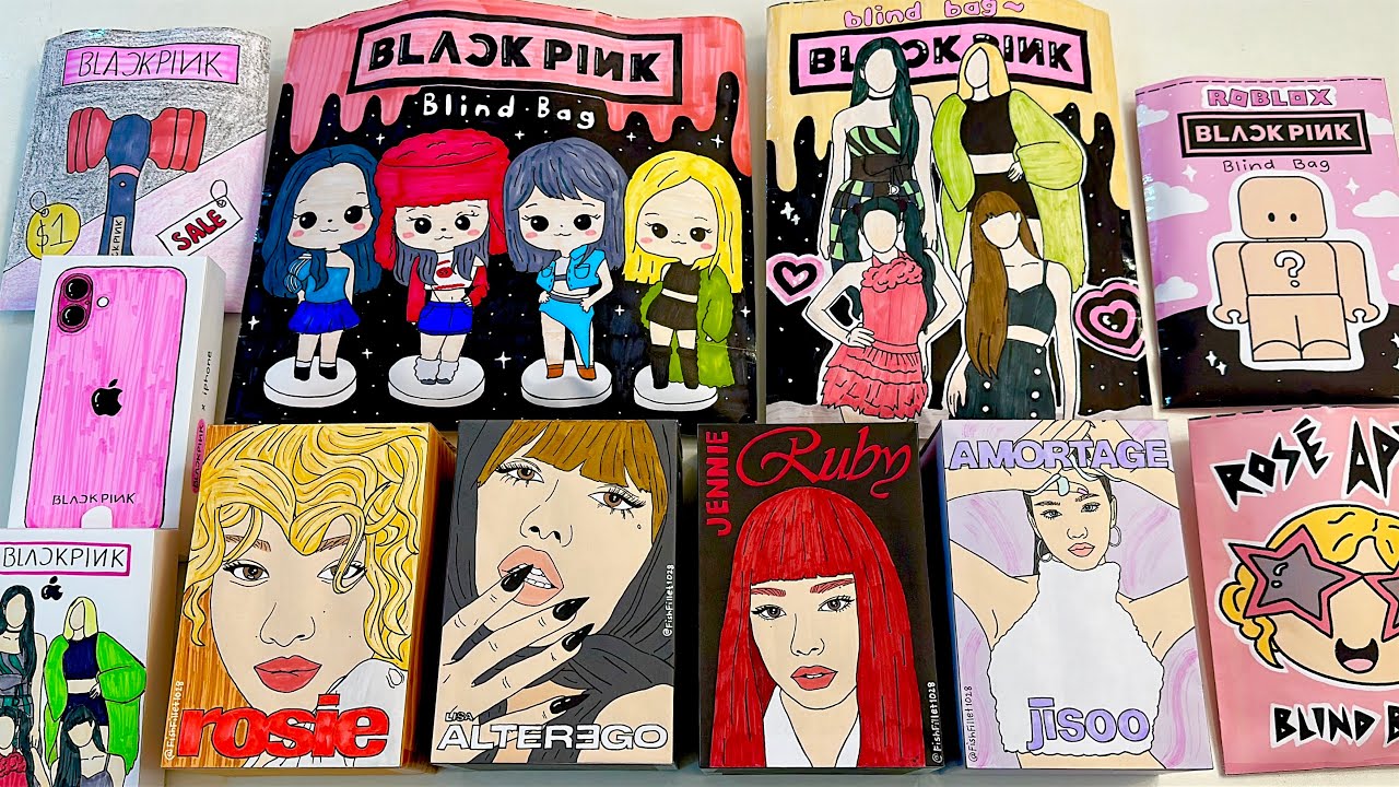 [🖤paper diy🩷] BLACKPINK BLIND BAGS AND BLIND BOXES COMPILATION unboxing! | asmr