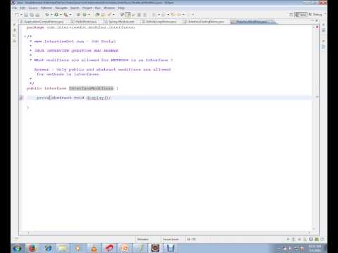 What modifiers are allowed for METHODS in an Interface Java