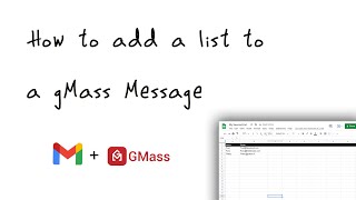How to Add a Contact List to Your GMass Message
