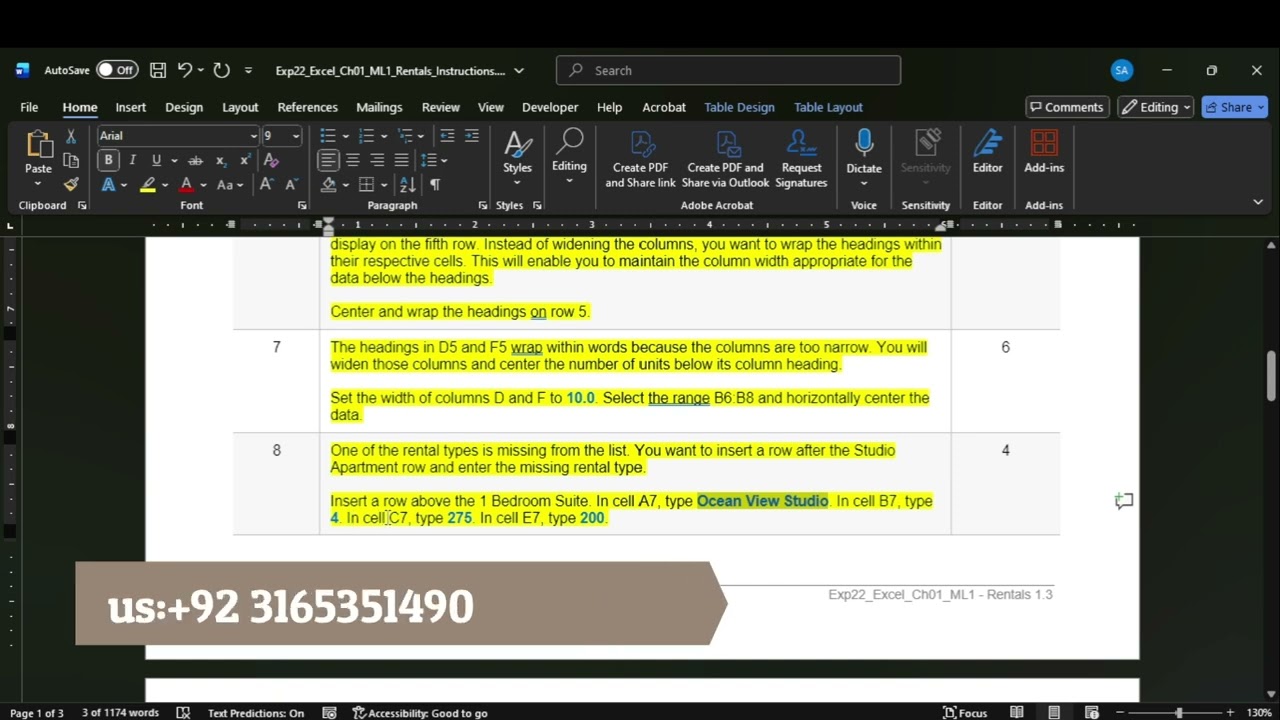 Exp22 Excel Ch01 ML1 Аренда помещений Excel Глава 1 Средний уровень 1 Тарифы на аренду гостевых д...