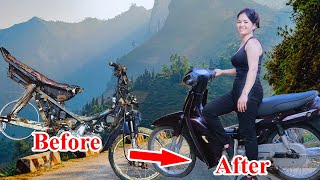 Full Video 12 Days of Mechanic Girl rebuild SYM motorcycle, Genius Girl repair motorbike