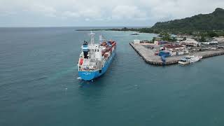 Drone (Aerial) video of the Port of Weno (Moen) found within Chuuk lagoon, Chuuk State