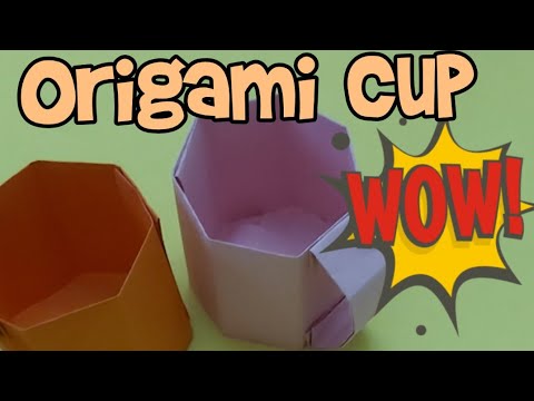 (Origami ) l make cup with paper / Mən kağızdan stəkan düzəltdim