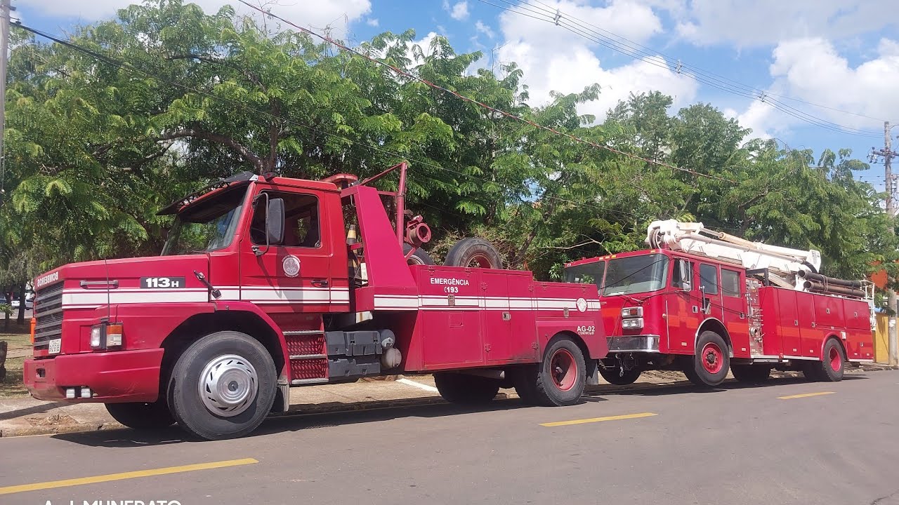 REBOQUE DO CORPO DE BOMBEIROS REBOCANDO CAMINHÃO DESATIVADO EM  SÃO CARLOS-SP
