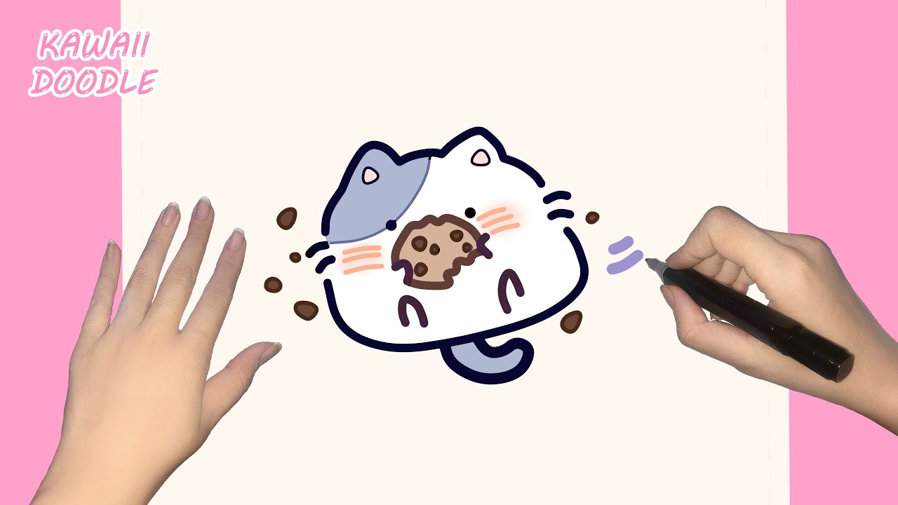 🌸HOW TO DRAW A CUTE CAT COOKIE~ STEP BY STEP ~ KAWAII DOODLE - YouTube
