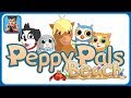 Друзья зверята отдыхают на пляже в игре для детей Peppy Pals Beach