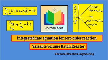 Variable Volume Batch Reactor | Integrated Rate Equation for Zero Order Reaction @chemicaladda