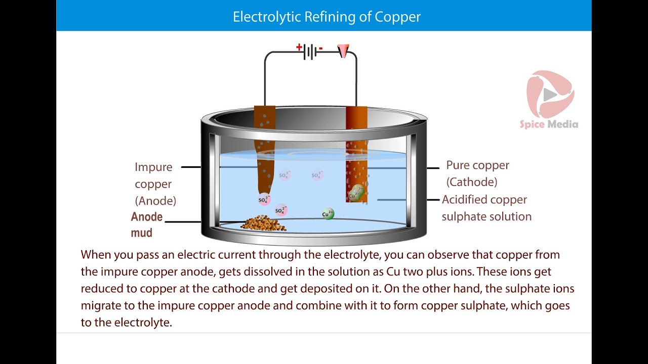 Electrolytic Refining of Copper Spice Media YouTube